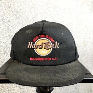 Vintage 90s Hard Rock Cafe Washington DC "SAVE THE‎ PLANET"  Strap black hat cap